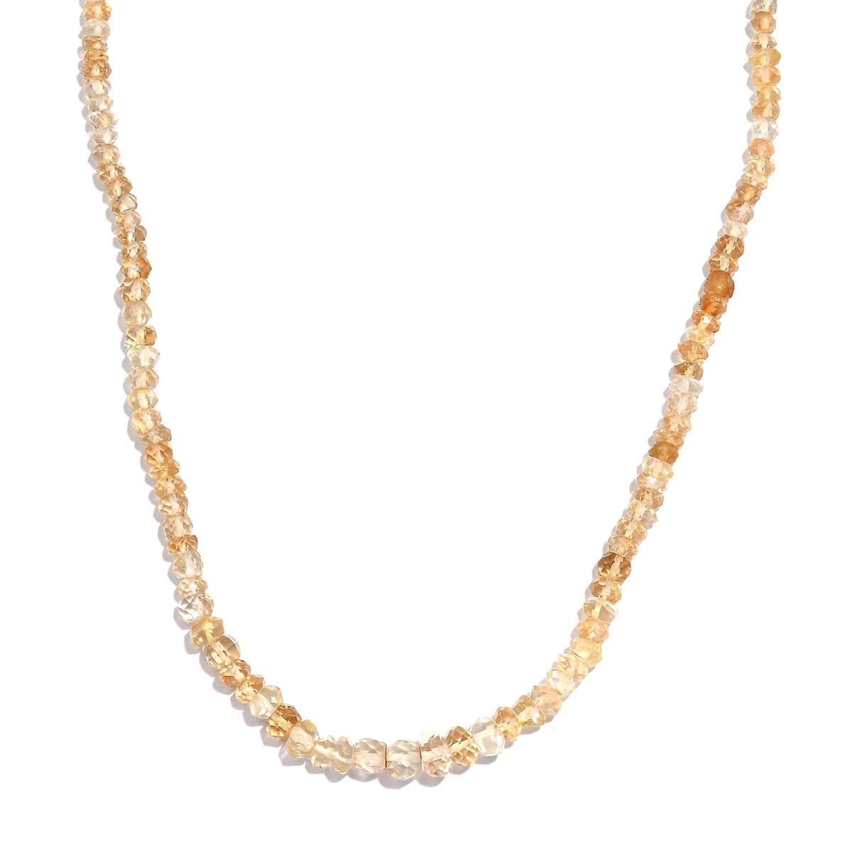 Brazilian Citrine 45.00 ctw Beaded Necklace in Rhodium Over Sterling Silver 18-20 Inches image number 0