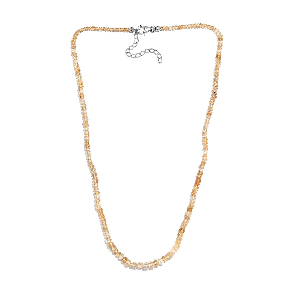 Brazilian Citrine 45.00 ctw Beaded Necklace in Rhodium Over Sterling Silver 18-20 Inches image number 3