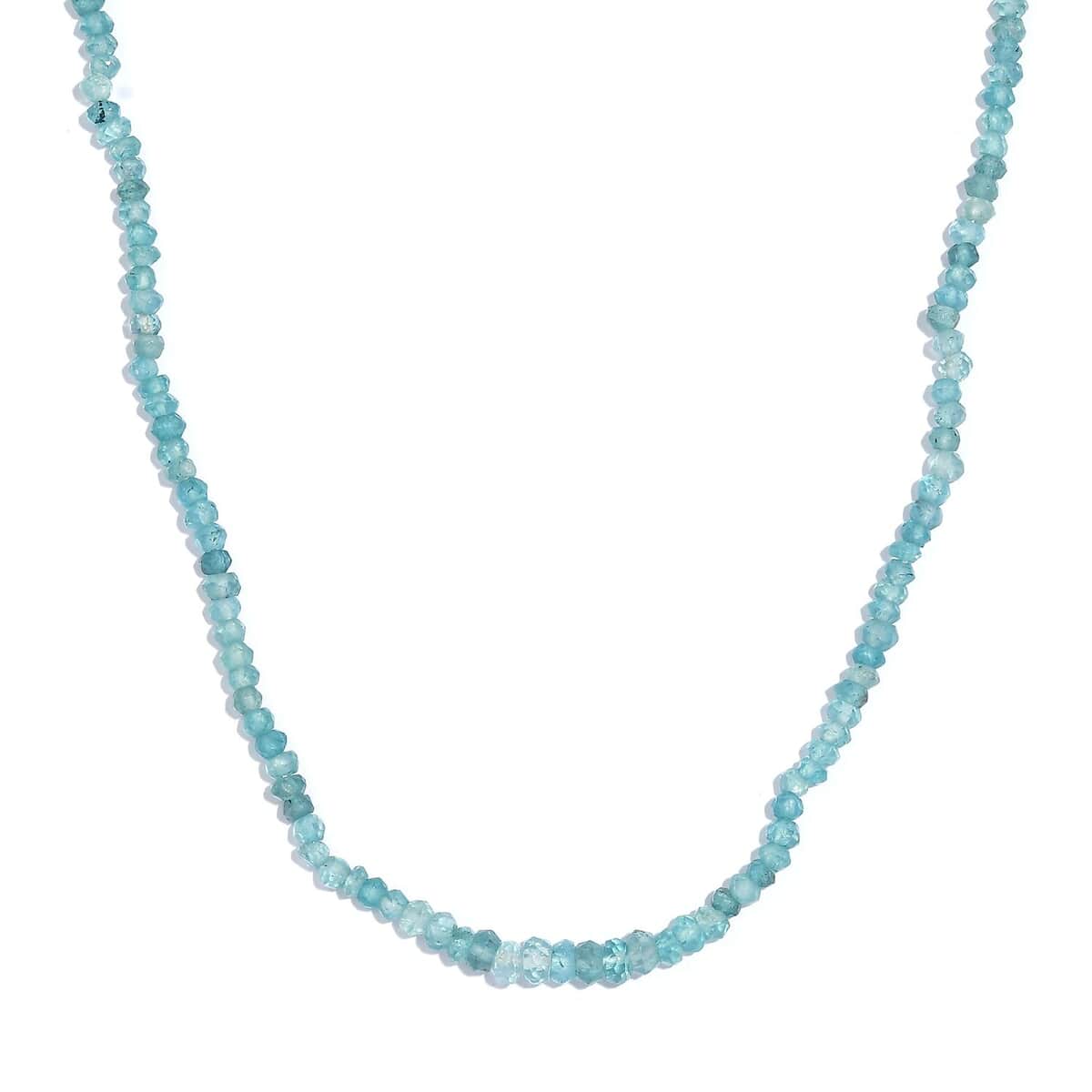 Apatite 40.00 ctw Beaded Necklace in Rhodium Over Sterling Silver 18-20 Inches image number 0