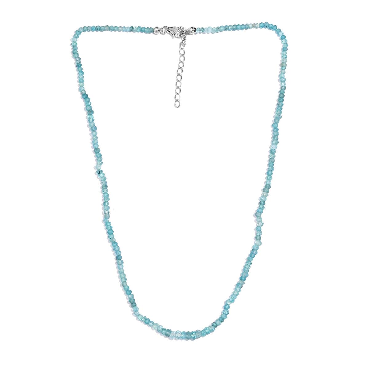 Apatite 40.00 ctw Beaded Necklace in Rhodium Over Sterling Silver 18-20 Inches image number 3