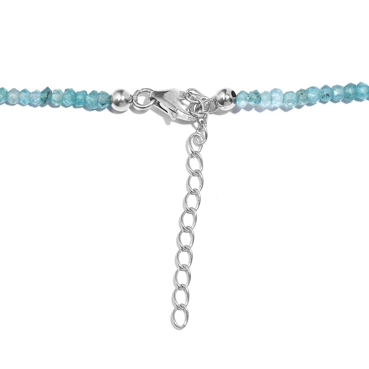 Apatite 40.00 ctw Beaded Necklace in Rhodium Over Sterling Silver 18-20 Inches image number 4