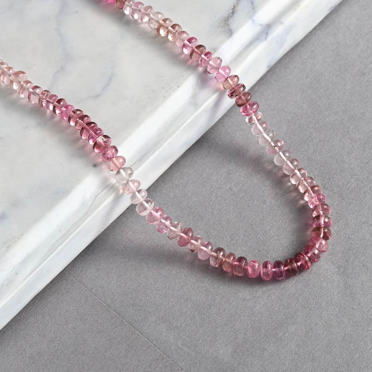 Pink Tourmaline 90.00 ctw Beaded Necklace in 18K Yellow Gold Over Sterling Silver 18-20 Inches image number 1