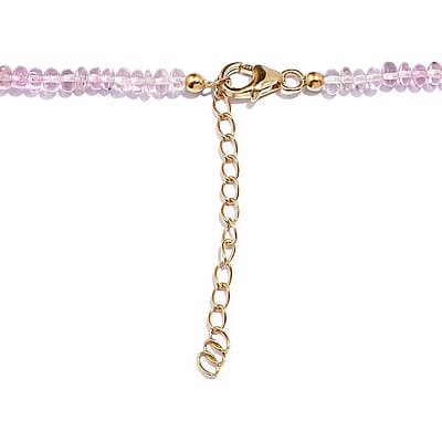 Pink Tourmaline 90.00 ctw Beaded Necklace in 18K Yellow Gold Over Sterling Silver 18-20 Inches