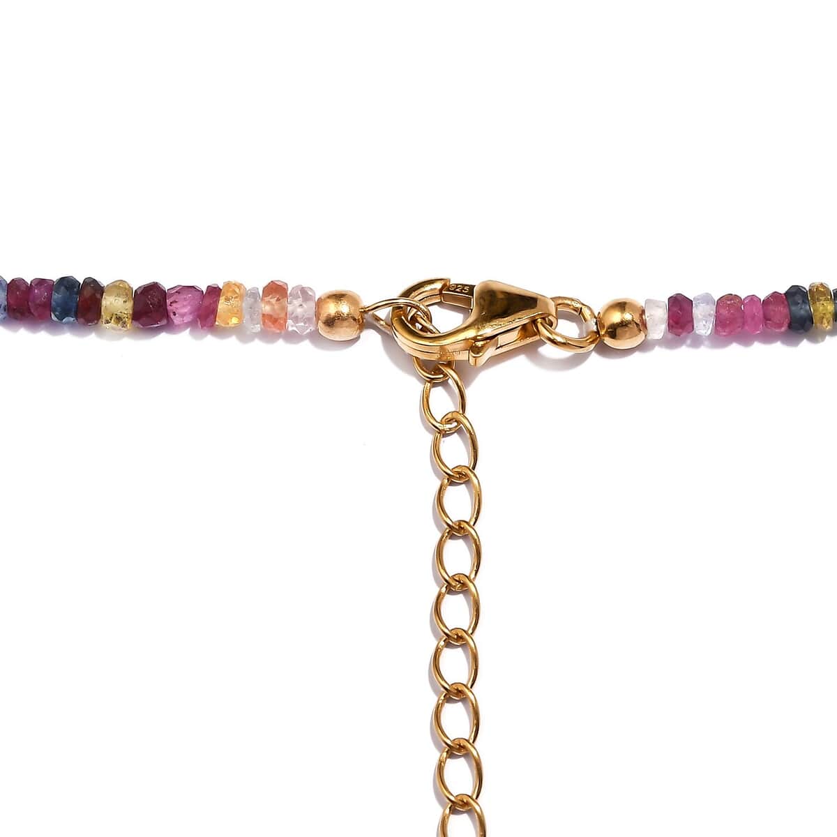 Multi Sapphire 60.00 ctw Necklace in 18K Yellow Gold Over Sterling Silver 18-20 Inches image number 4