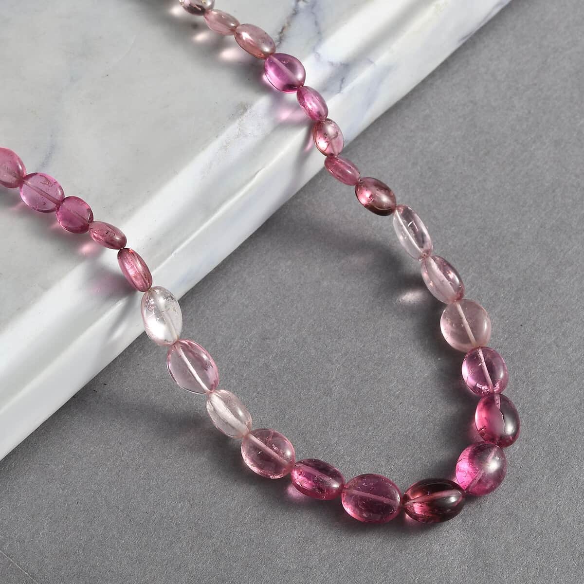 Pink Tourmaline 65.00 ctw Beaded Necklace in 18K Yellow Gold Over Sterling Silver 18-20 Inches image number 1