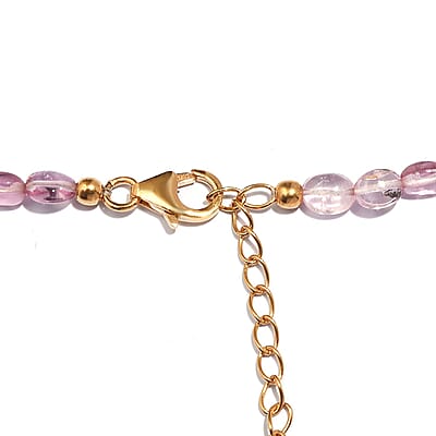 Pink Tourmaline 65.00 ctw Beaded Necklace in 18K Yellow Gold Over Sterling Silver 18-20 Inches