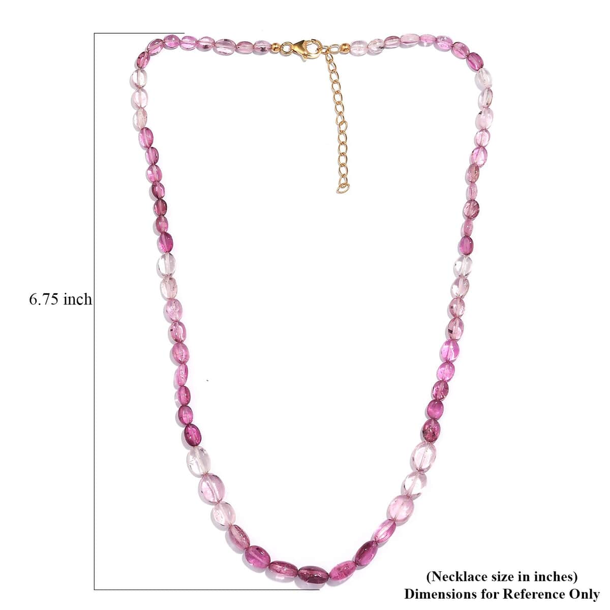 Pink Tourmaline 65.00 ctw Beaded Necklace in 18K Yellow Gold Over Sterling Silver 18-20 Inches image number 5