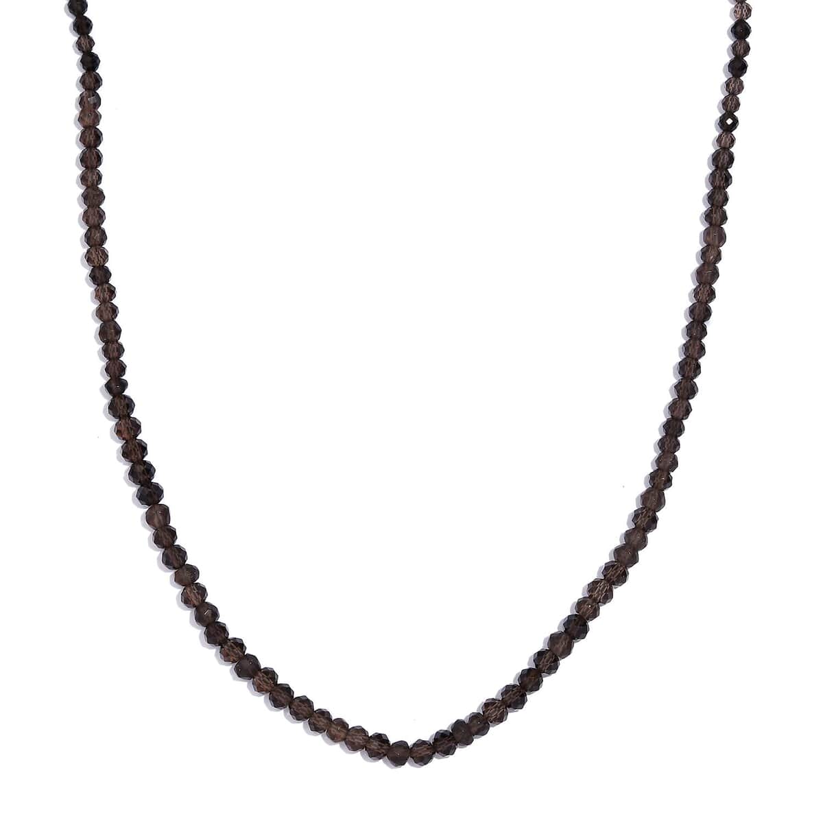 Brazilian Smoky Quartz 40.00 ctw Beaded Necklace in Stainless Steel 18 Inches image number 0