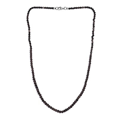 Brazilian Smoky Quartz 40.00 ctw Beaded Necklace in Stainless Steel 18 Inches