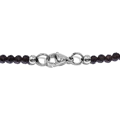 Brazilian Smoky Quartz 40.00 ctw Beaded Necklace in Stainless Steel 18 Inches