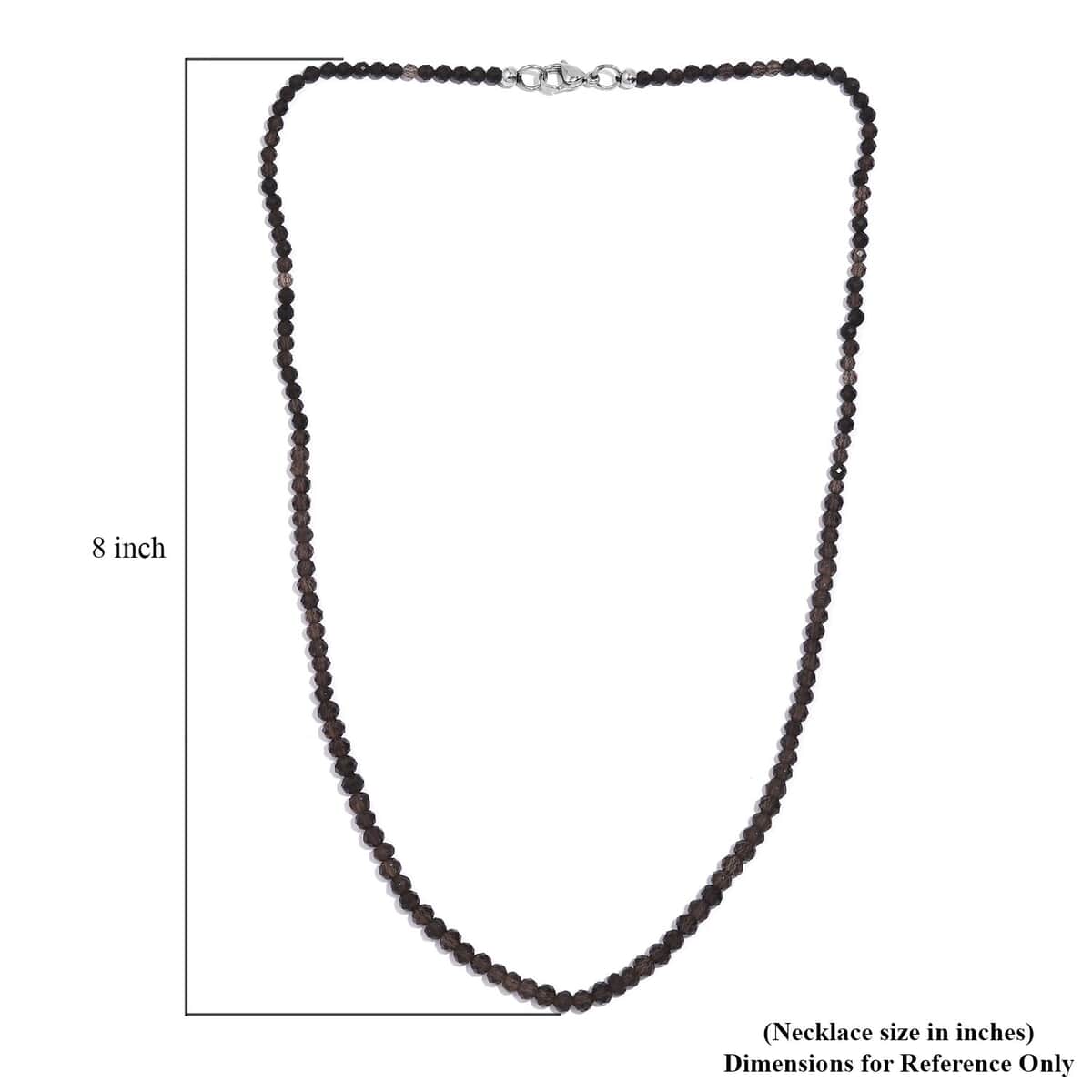 Brazilian Smoky Quartz 40.00 ctw Beaded Necklace in Stainless Steel 18 Inches image number 5