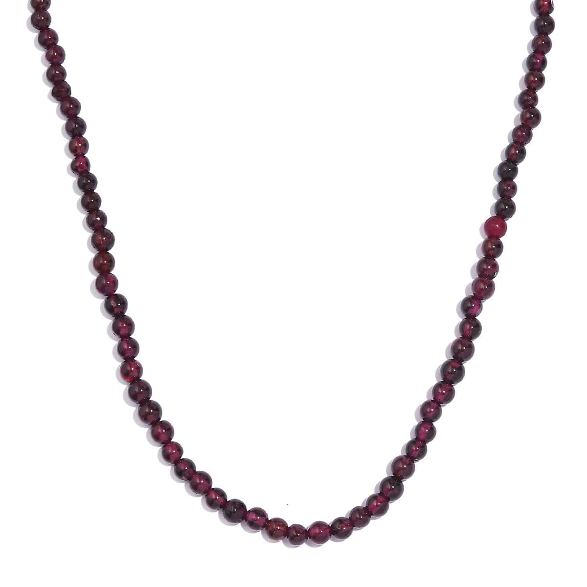 Mozambique Garnet 65.00 ctw Beaded Necklace in Stainless Steel 18-20 Inches image number 0