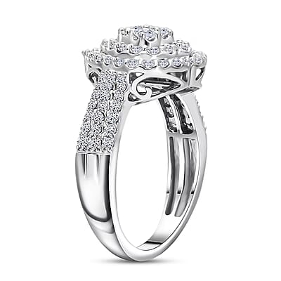 Luxuriant Lab Grown Diamond G-H SI 1.00 ctw Heart Ring in Platinum Over Sterling Silver (Size 10.0)