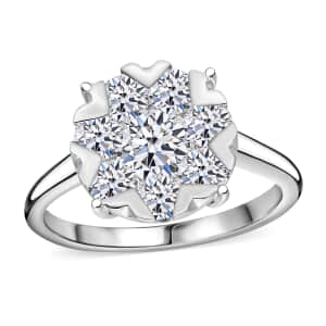 Luxuriant Lab Grown Diamond G-H SI 2.00 ctw Ring in Platinum Over Sterling Silver (Size 10.0)