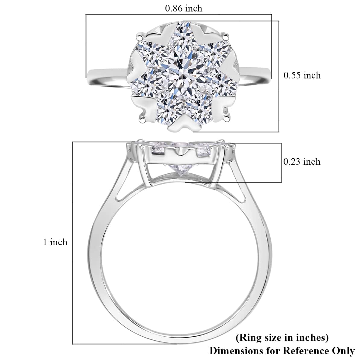 Luxuriant Lab Grown Diamond G-H SI 2.00 ctw Ring in Platinum Over Sterling Silver (Size 10.0) image number 3