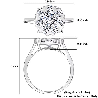 Luxuriant Lab Grown Diamond G-H SI 2.00 ctw Ring in Platinum Over Sterling Silver (Size 10.0)