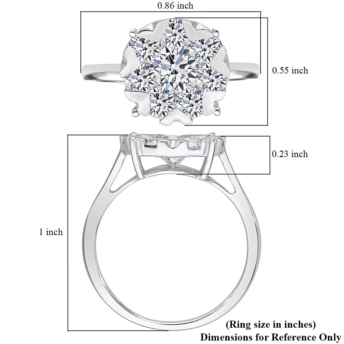 Luxuriant Lab Grown Diamond G-H SI 2.00 ctw Ring in Platinum Over Sterling Silver (Size 9.0) image number 7