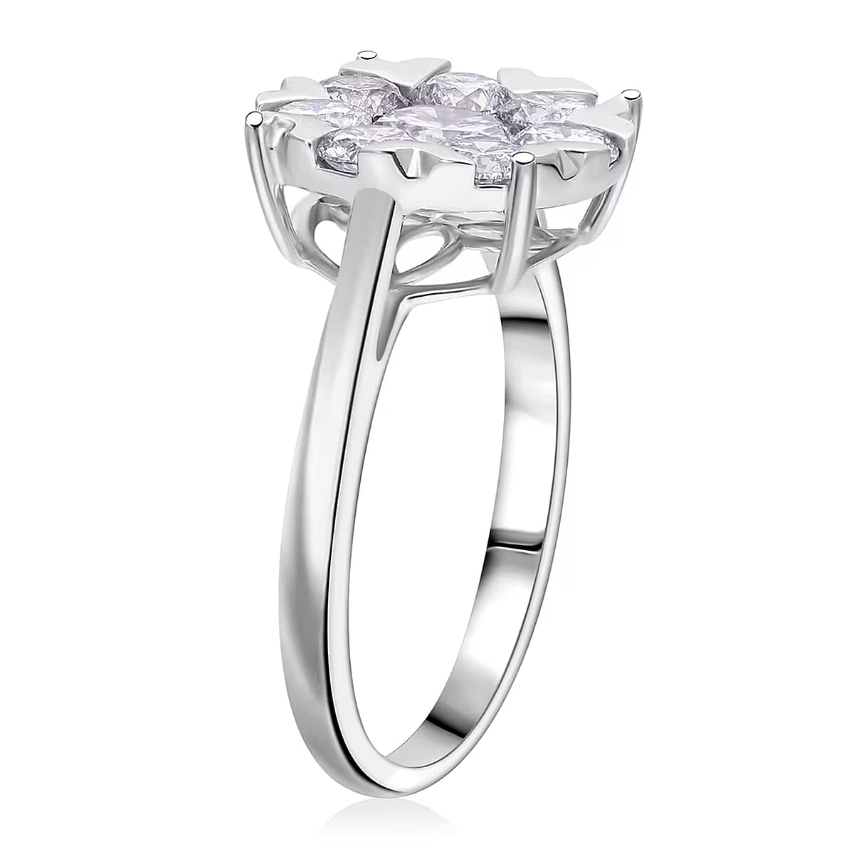 Luxuriant Lab Grown Diamond G-H SI 2.00 ctw Ring in Platinum Over Sterling Silver (Size 9.0) image number 8