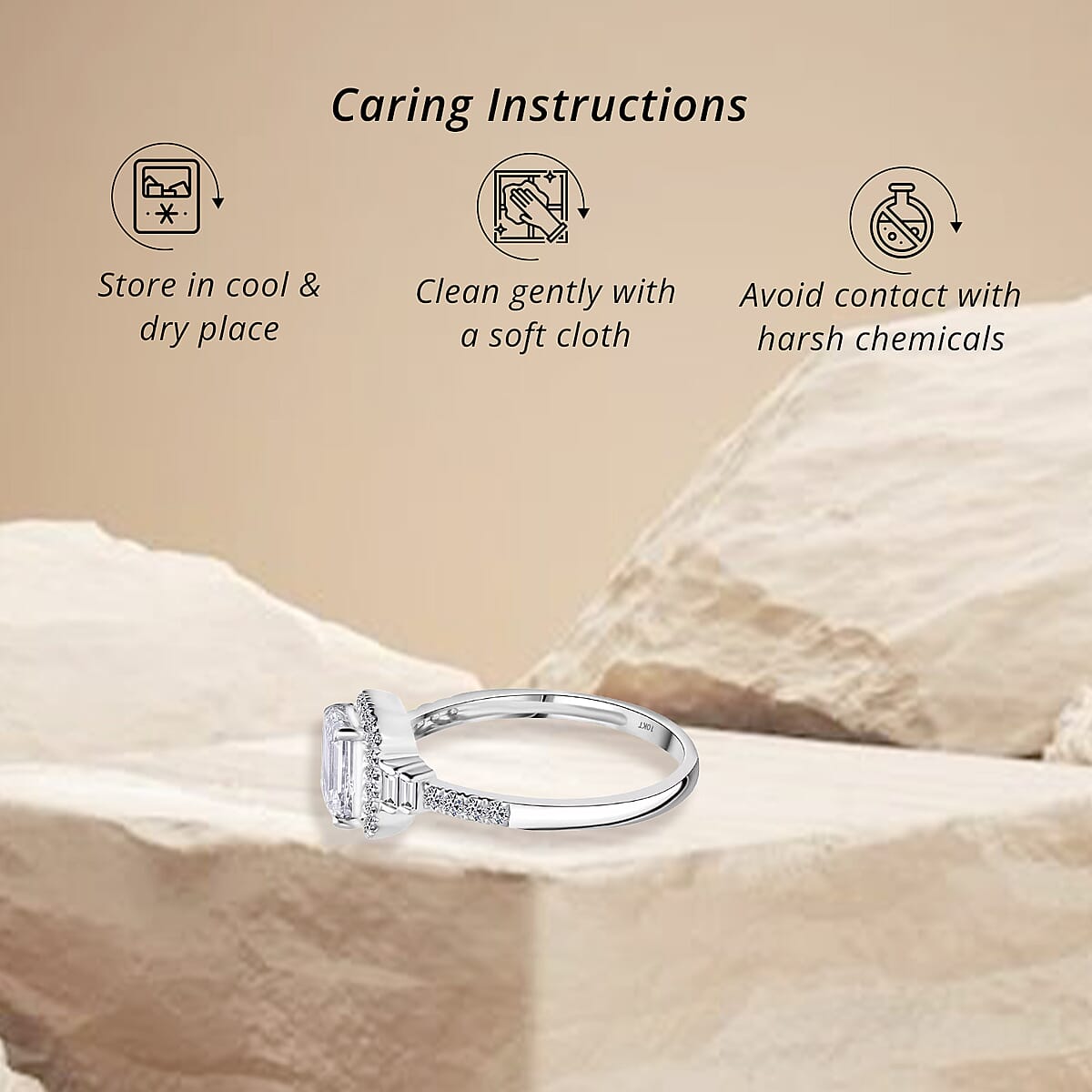 Luxuriant Lab Grown Diamond E-F VS 1.30 ctw Ring in 10K White Gold (Size 5.5) image number 6