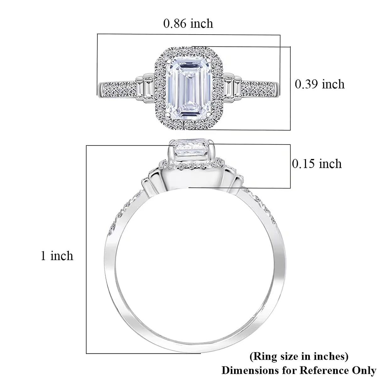 Luxuriant Lab Grown Diamond E-F VS 1.30 ctw Ring in 10K White Gold (Size 5.5) image number 7
