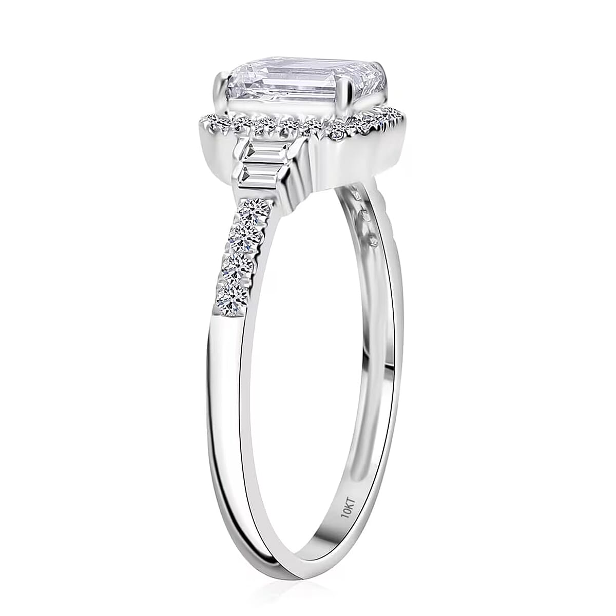 Luxuriant Lab Grown Diamond E-F VS 1.30 ctw Ring in 10K White Gold (Size 5.5) image number 8