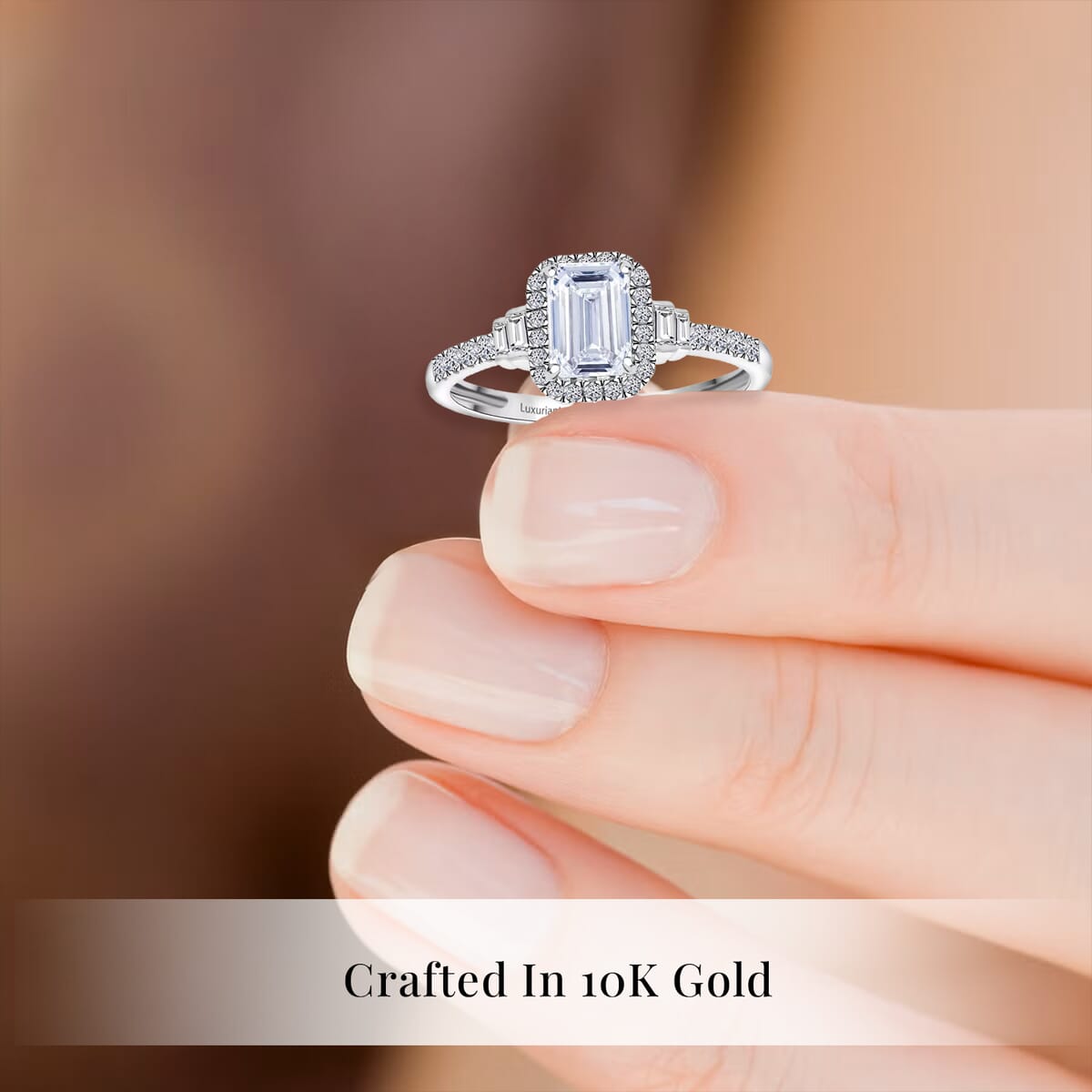 Luxuriant Lab Grown Diamond E-F VS 1.30 ctw Ring in 10K White Gold (Size 6.5) image number 2