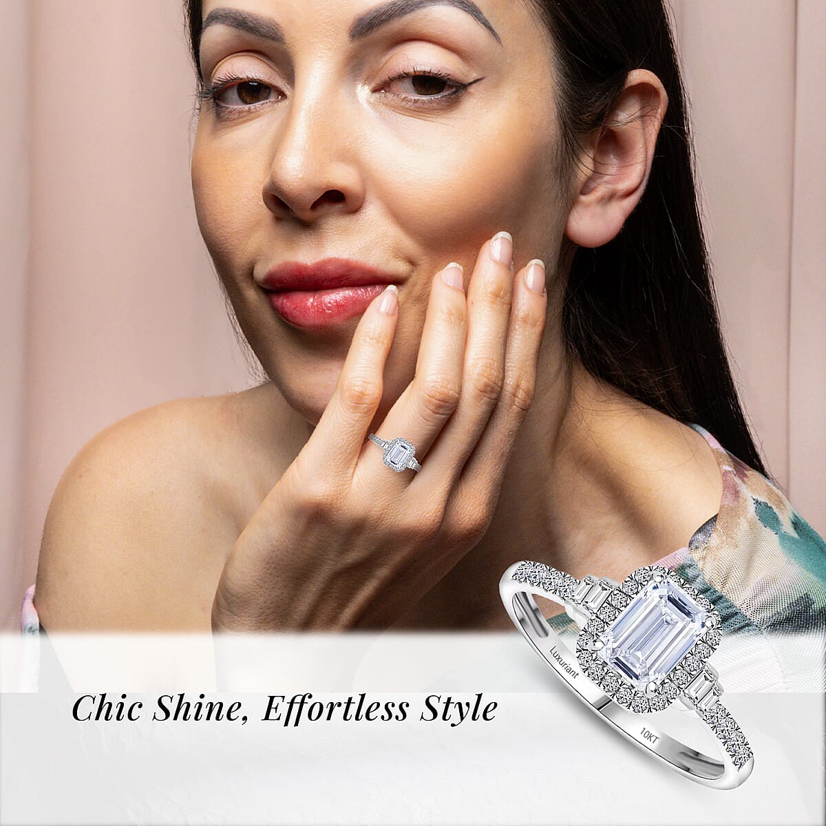 Luxuriant Lab Grown Diamond E-F VS 1.30 ctw Ring in 10K White Gold (Size 7.5) image number 1