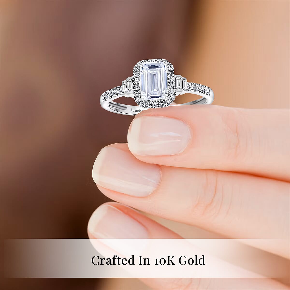 Luxuriant Lab Grown Diamond E-F VS 1.30 ctw Ring in 10K White Gold (Size 7.5) image number 2