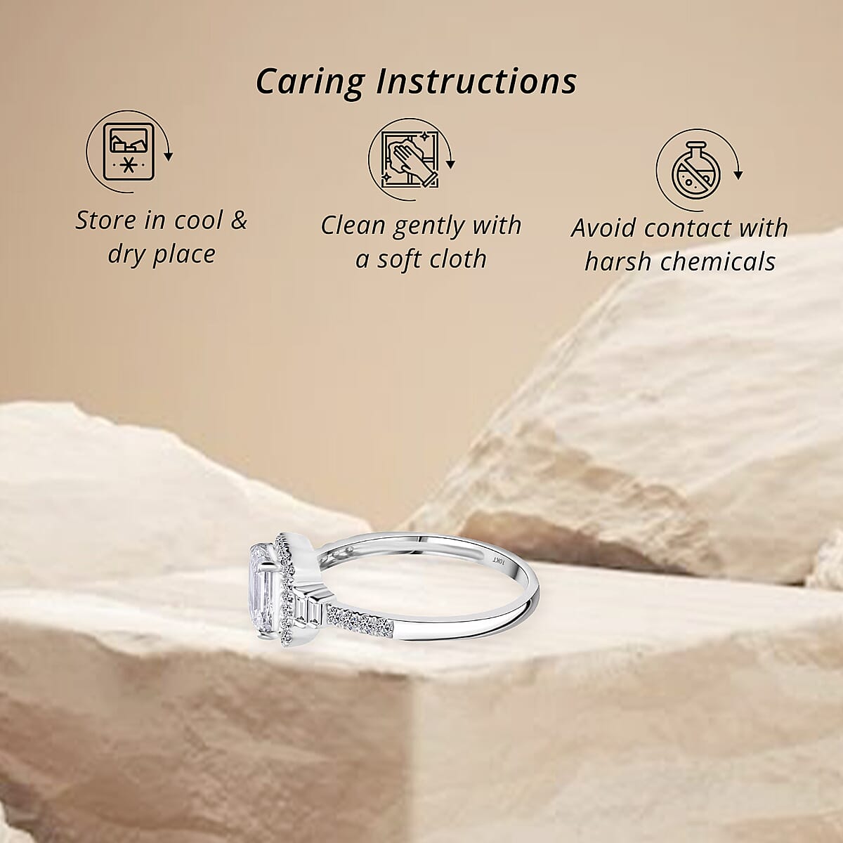 Luxuriant Lab Grown Diamond E-F VS 1.30 ctw Ring in 10K White Gold (Size 7.5) image number 6