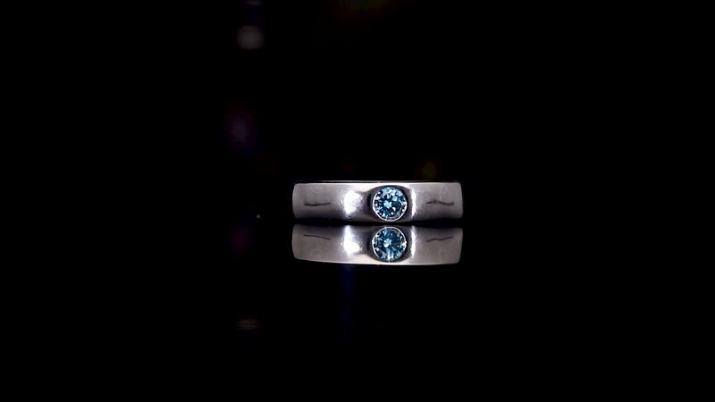 Luxuriant Lab Grown Blue Diamond VS 0.25 ctw Band Ring in Platinum Over Sterling Silver (Size 10.0)
