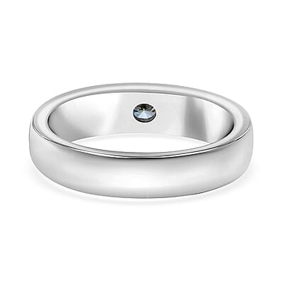 Luxuriant Lab Grown Blue Diamond VS 0.25 ctw Band Ring in Platinum Over Sterling Silver (Size 10.0) (Del. in 10-12 Days)