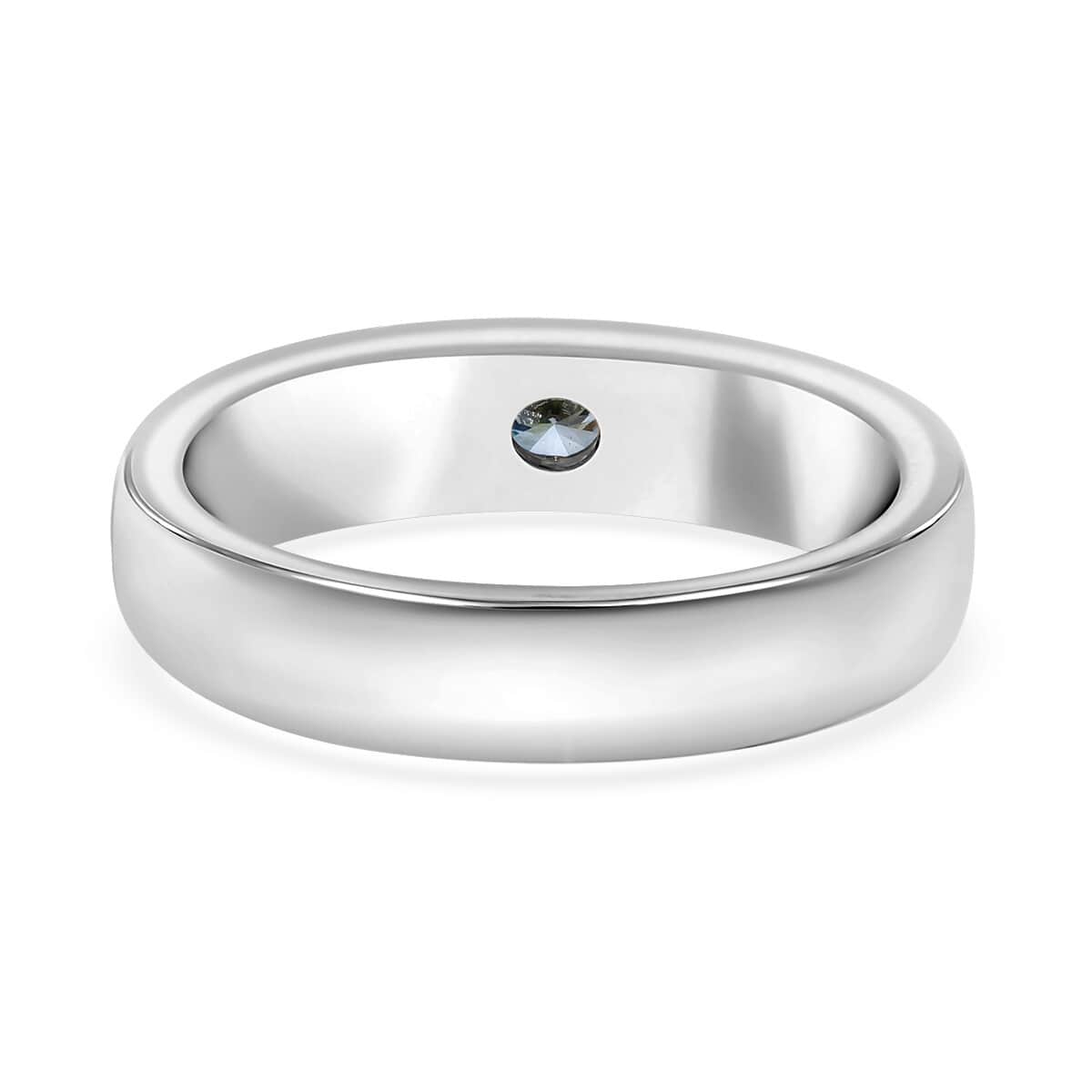 Luxuriant Lab Grown Blue Diamond VS 0.25 ctw Band Ring in Platinum Over Sterling Silver (Size 10.0) (Del. in 10-12 Days) image number 2