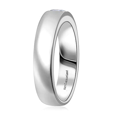 Luxuriant Lab Grown Blue Diamond VS 0.25 ctw Band Ring in Platinum Over Sterling Silver (Size 10.0) (Del. in 10-12 Days)