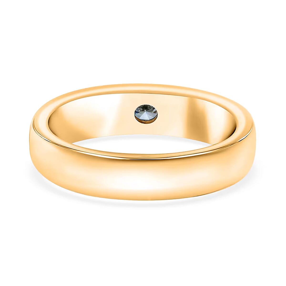 Luxuriant Lab Grown Blue Diamond (IR) (VS) 0.25 ctw Ring in Vermeil Yellow Gold Over Sterling Silver (Size 7.0) image number 7