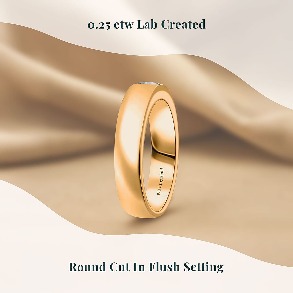 Luxuriant Lab Grown Blue Diamond (VS) 0.25 ctw Ring in Vermeil Yellow Gold Over Sterling Silver (Size 9.0) image number 4