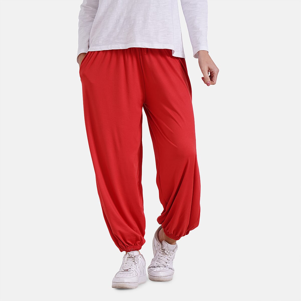 Coral Knit Wear Smocked Waist Pant with Elastic Ankles image number 2