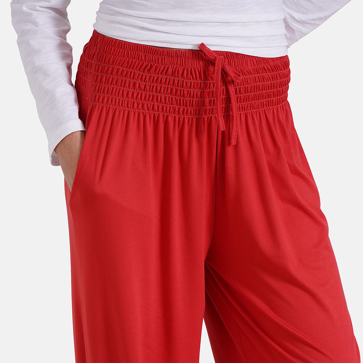 Coral Knit Wear Smocked Waist Pant with Elastic Ankles image number 3