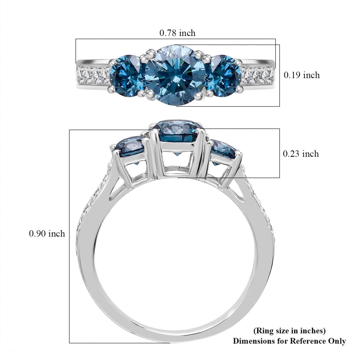 Blue And White Diamond popular Ring Size in Pictures