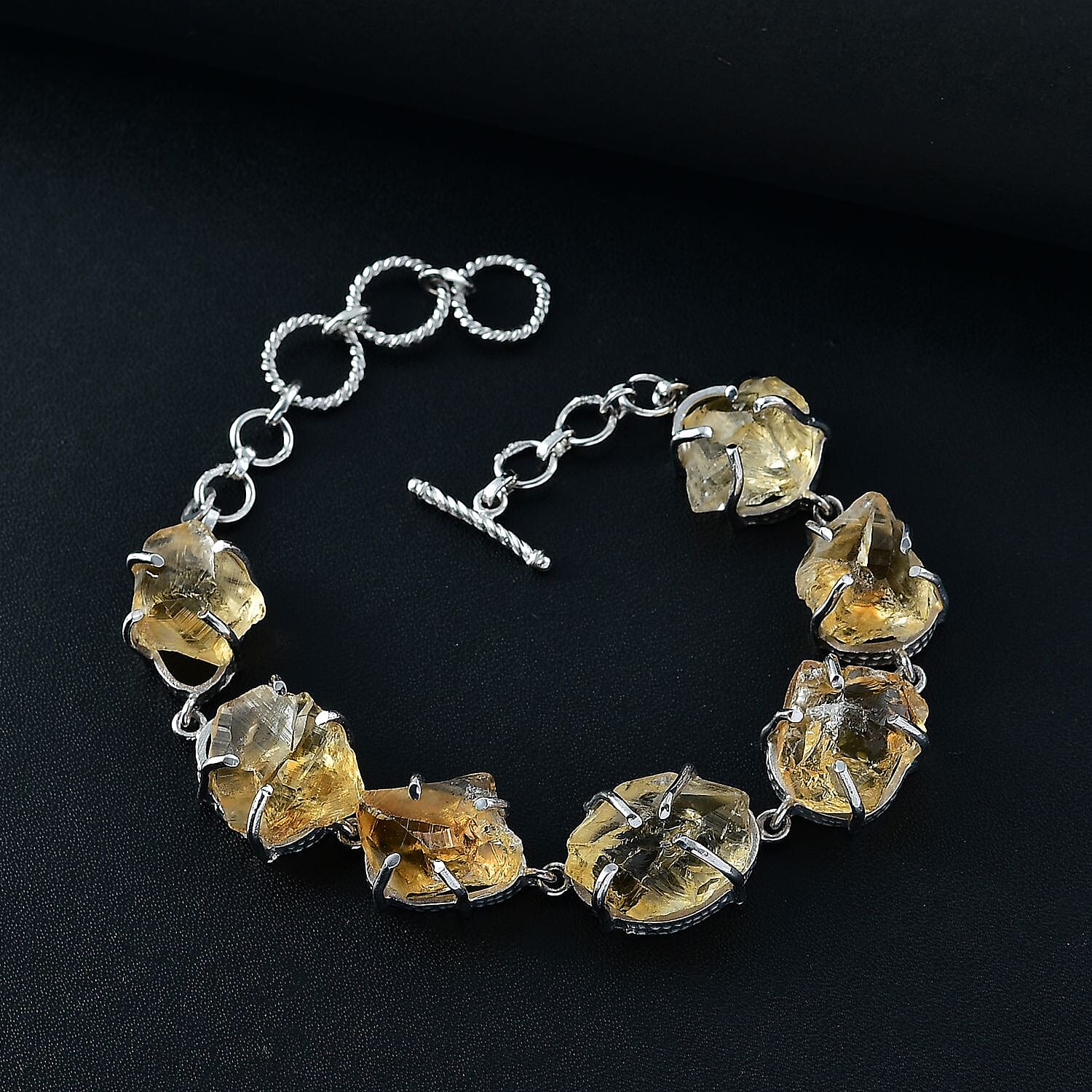Karis Brazilian Citrine 72.55 ctw Bracelet in Platinum Bond (7.25 In)