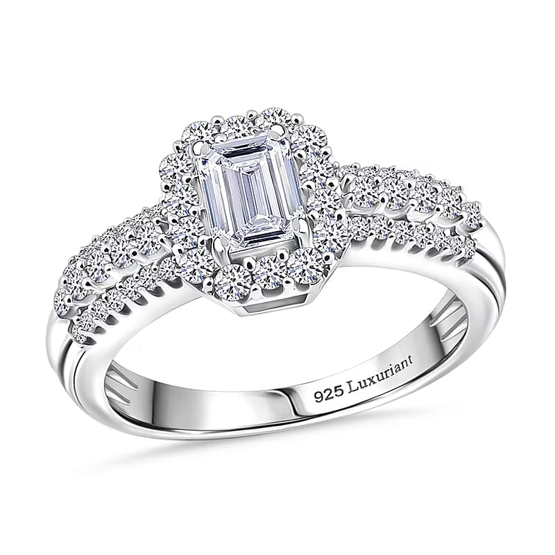 Luxuriant Lab Grown Diamond G-H SI 1.00 ctw Ring in Platinum Over Sterling Silver (Size 10.0)