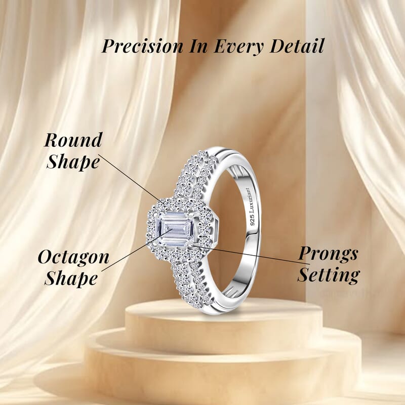 Luxuriant Lab Grown Diamond G-H SI 1.00 ctw Ring in Platinum Over Sterling Silver (Size 10.0)