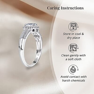 Luxuriant Lab Grown Diamond G-H SI 1.00 ctw Ring in Platinum Over Sterling Silver (Size 10.0)