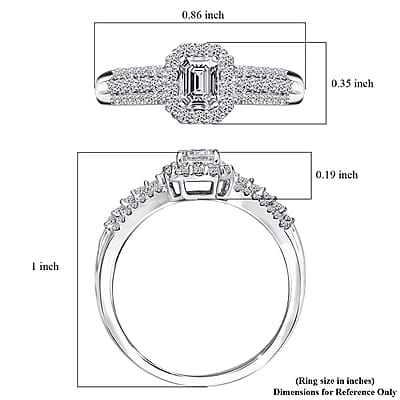 Luxuriant Lab Grown Diamond G-H SI 1.00 ctw Ring in Platinum Over Sterling Silver (Size 10.0)
