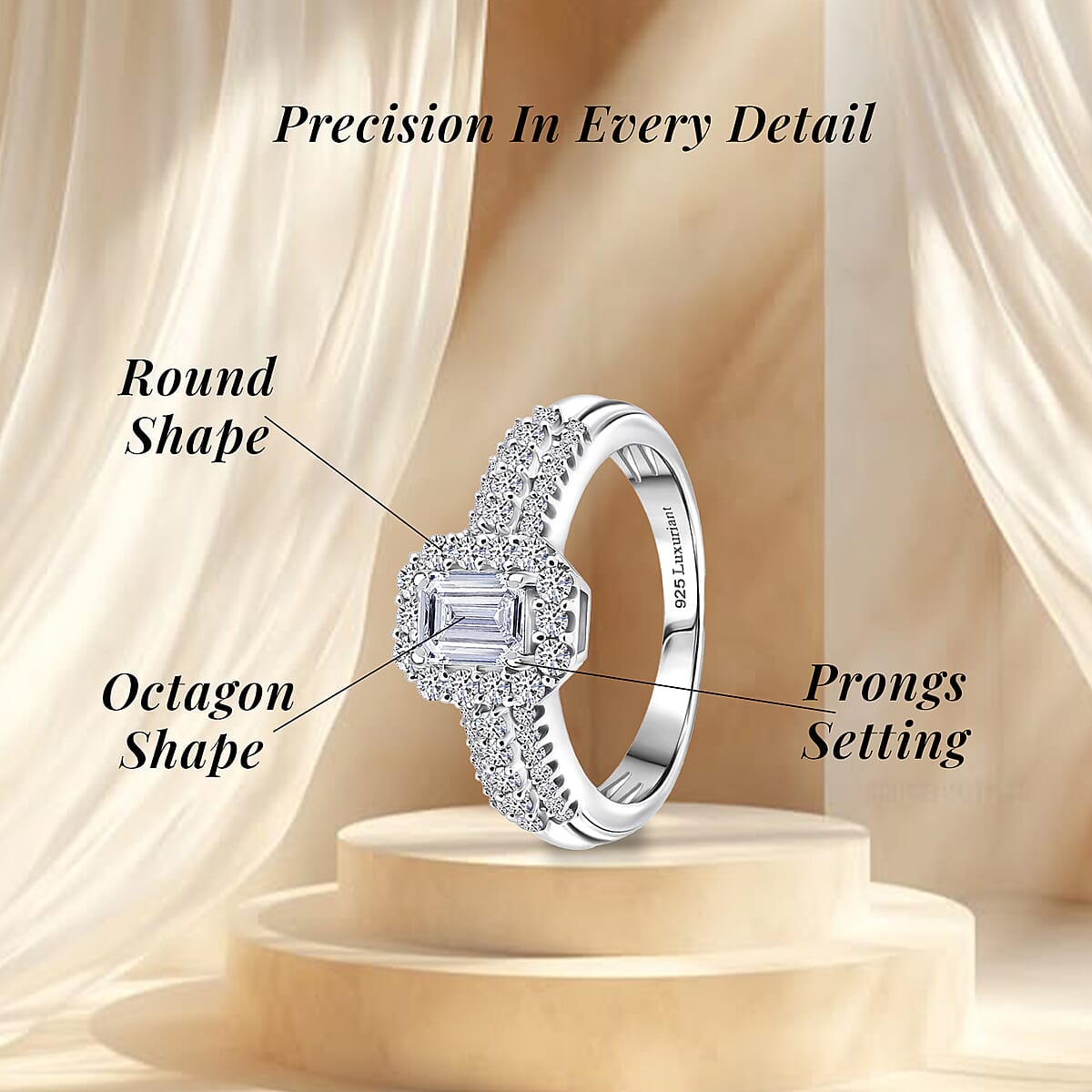 Luxuriant Lab Grown Diamond G-H SI 1.00 ctw Ring in Platinum Over Sterling Silver (Size 9.0) image number 5