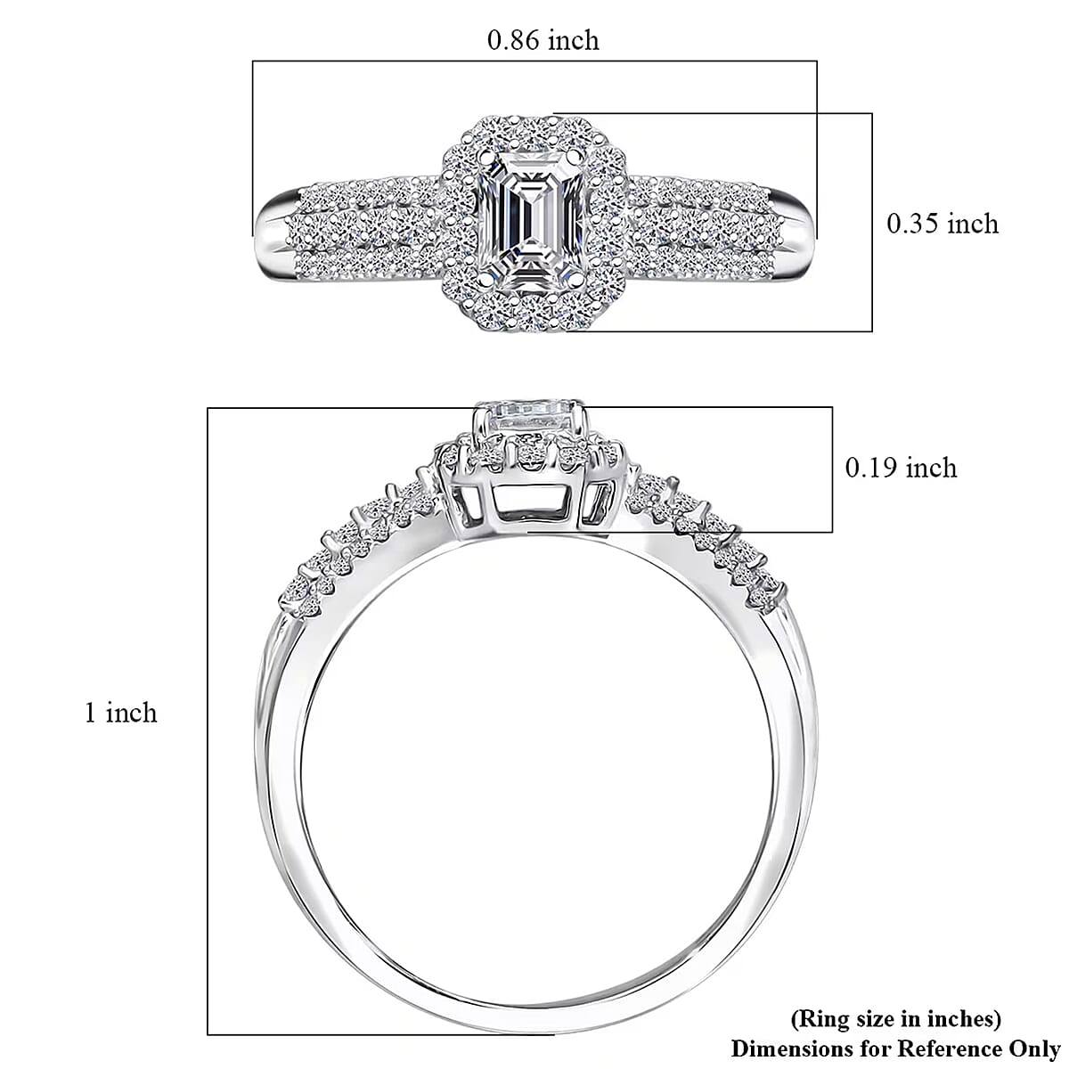 Luxuriant Lab Grown Diamond G-H SI 1.00 ctw Ring in Platinum Over Sterling Silver (Size 9.0) image number 7