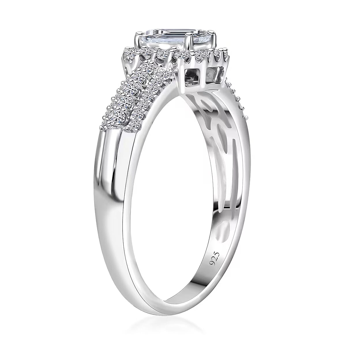 Luxuriant Lab Grown Diamond G-H SI 1.00 ctw Ring in Platinum Over Sterling Silver (Size 9.0) image number 8