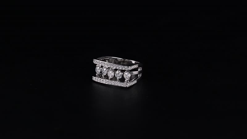 Moissanite 1.75 ctw Ring in Rhodium Over Sterling Silver (Size 10.0)