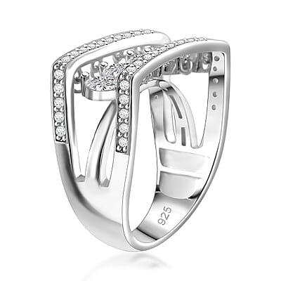 Dancing Moissanite 1.75 ctw Ring in Rhodium Over Sterling Silver (Size 10.0)