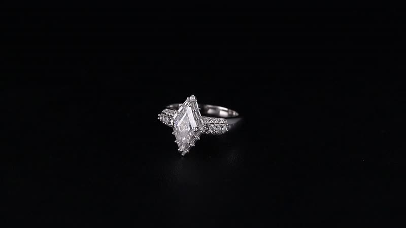 Moissanite 1.80 ctw Ring in Rhodium Over Sterling Silver