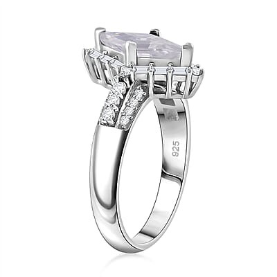 Moissanite 1.80 ctw Ring in Rhodium Over Sterling Silver (Size 10.0)